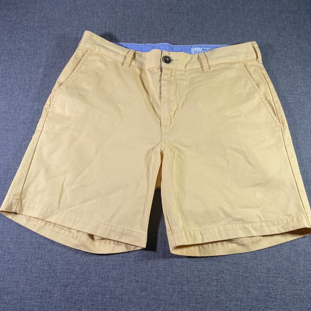 Peter Manning Men's Yellow Chino Shorts Size 34W Casual Classic Fit